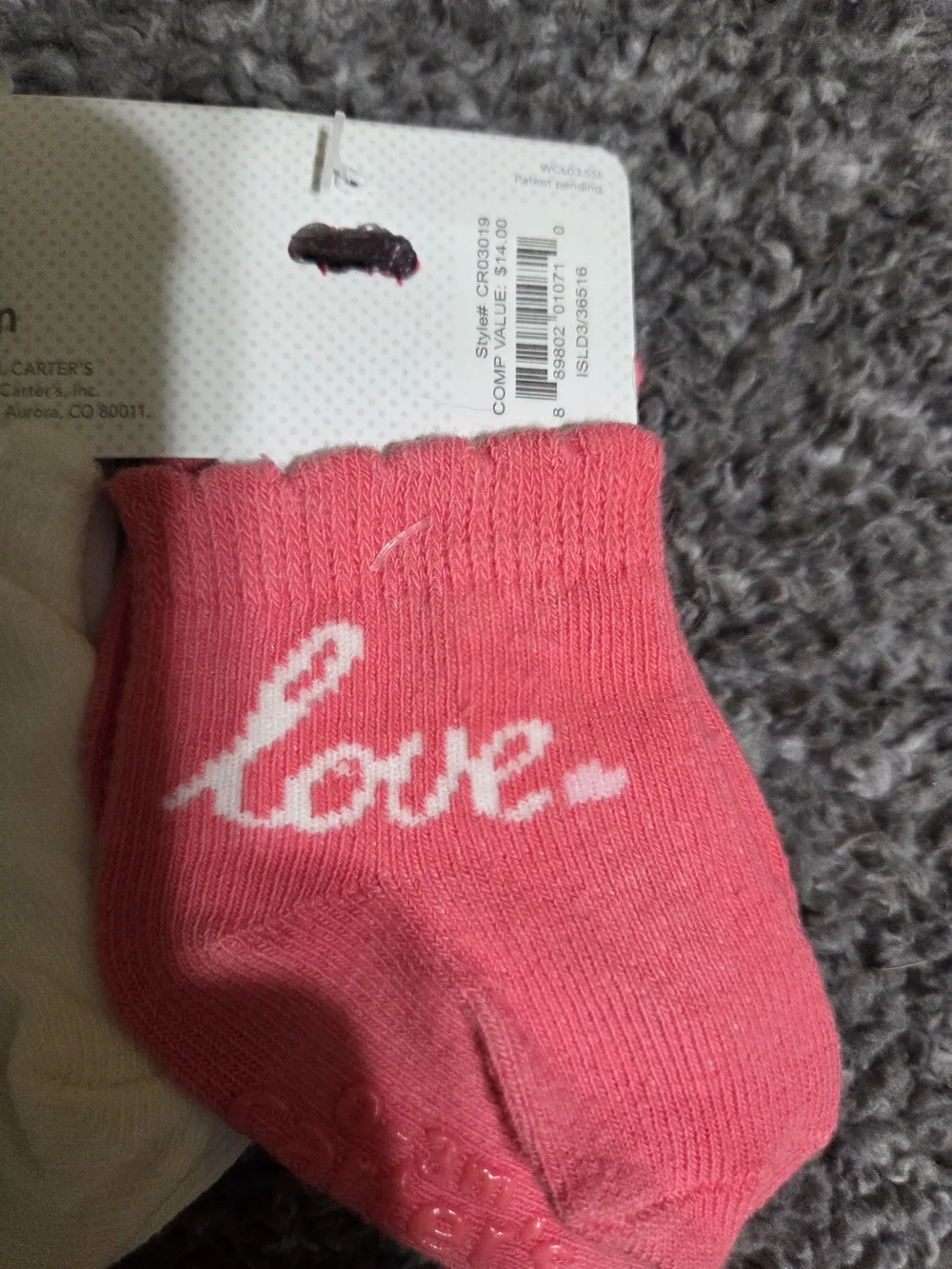 Carter's Baby Girls 3-Pack  Socks - Hot Pink, White, Light Pink